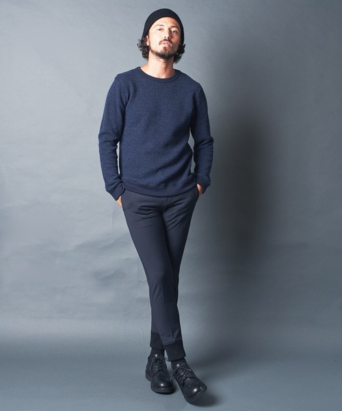 Magine(マージン)の「CTN/W TUCK W FACE C/N KNIT SAWL/S コットン・ウール Wフェイス ニットソー クルーネック ロングスリーブ(Tシャツ/カットソー・メンズ・オリーブ/キャメル/ネイビー/オフホワイト・44/46/48)」の21枚目の写真