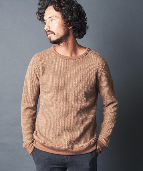 Magine(マージン)の「CTN/W TUCK W FACE C/N KNIT SAWL/S コットン・ウール Wフェイス ニットソー クルーネック ロングスリーブ(Tシャツ/カットソー・メンズ・オリーブ/キャメル/ネイビー/オフホワイト・44/46/48)」の11枚目の写真