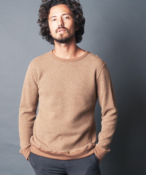 Magine(マージン)の「CTN/W TUCK W FACE C/N KNIT SAWL/S コットン・ウール Wフェイス ニットソー クルーネック ロングスリーブ(Tシャツ/カットソー・メンズ・オリーブ/キャメル/ネイビー/オフホワイト・44/46/48)」の12枚目の写真