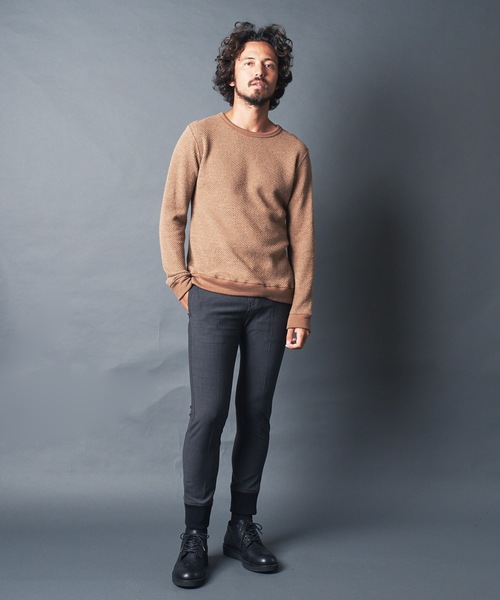 Magine(マージン)の「CTN/W TUCK W FACE C/N KNIT SAWL/S コットン・ウール Wフェイス ニットソー クルーネック ロングスリーブ(Tシャツ/カットソー・メンズ・オリーブ/キャメル/ネイビー/オフホワイト・44/46/48)」の22枚目の写真