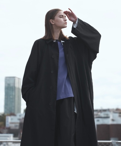 Utusiyo（ウツシヨ）の「oversized coat   襲（ステンカラーコート・メンズ・ブラック・LARGE/MEDIUM）」の22枚目の写真