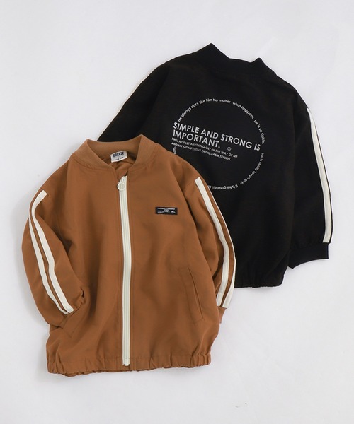 BREEZE(ブリーズ)の「/ラインブルゾン(ブルゾン・キッズ・ブラック/キャメル・120/130/100/90/150/110/140)」の1枚目の写真