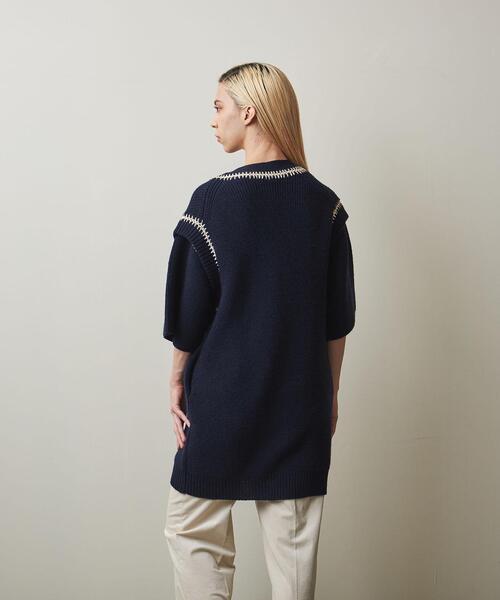 Steven Alan（スティーブンアラン）の「＜Steven Alan＞WOOL LONG KNIT VEST/ベスト（ニット/セーター・レディース・ネイビー/ブラウン・FREE）」の4枚目の写真