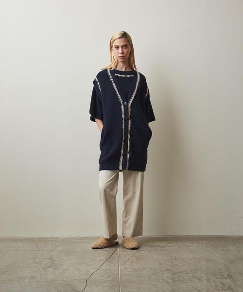 Steven Alan（スティーブンアラン）の「＜Steven Alan＞WOOL LONG KNIT VEST/ベスト（ニット/セーター・レディース・ネイビー/ブラウン・FREE）」の5枚目の写真