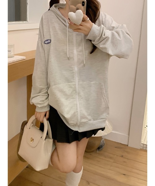 DEVICE(デバイス)の「オーバーサイズ ルーズデザイン フーディ スウェット パーカー(パーカー・レディース・ブラック/グレー/ベージュ・FREE)」の7枚目の写真