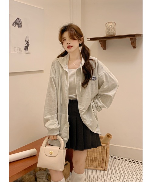 DEVICE(デバイス)の「オーバーサイズ ルーズデザイン フーディ スウェット パーカー(パーカー・レディース・ブラック/グレー/ベージュ・FREE)」の15枚目の写真