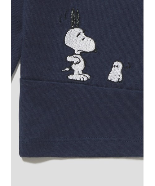 Design Tshirts Store graniph（デザイン　ティーシャツ　ストア　グラニフ）の「オバケ(ピーナッツ)｜ベビー長袖Tシャツ（Tシャツ/カットソー・キッズ・ネイビー・90/80）」の8枚目の写真