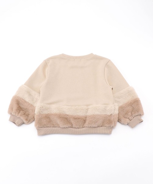 COMME CA ISM（コムサイズム）の「フェイクファー　トレーナー（スウェット・キッズ・ベージュ/モカ・110cm/100cm/120cm/130cm/140cm/150cm）」の4枚目の写真