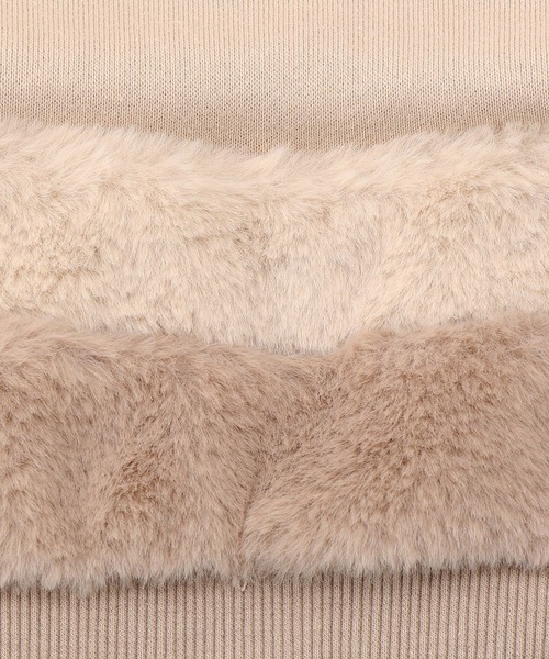 COMME CA ISM（コムサイズム）の「フェイクファー　トレーナー（スウェット・キッズ・ベージュ/モカ・110cm/100cm/120cm/130cm/140cm/150cm）」の7枚目の写真