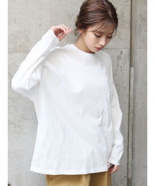 MURUA（ムルーア）の「ルーズシルエットロングスリーブTee（Tシャツ/カットソー・レディース・ホワイト/ダークグレー/モカ・FREE）」の2枚目の写真