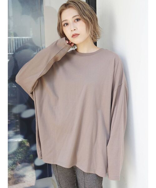 MURUA（ムルーア）の「ルーズシルエットロングスリーブTee（Tシャツ/カットソー・レディース・ホワイト/ダークグレー/モカ・FREE）」の18枚目の写真