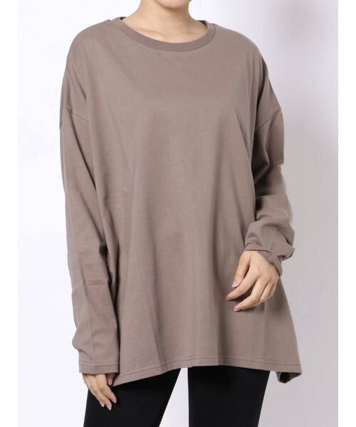MURUA（ムルーア）の「ルーズシルエットロングスリーブTee（Tシャツ/カットソー・レディース・ホワイト/ダークグレー/モカ・FREE）」の14枚目の写真