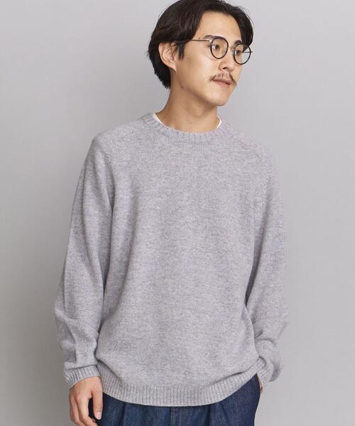 BEAUTY&YOUTH UNITED ARROWS（ビューティーアンドユースユナイテッドアローズ）の「BY スーパージーロン ウール ニット（ニット/セーター・メンズ・ライトグレー/ダークグリーン/ブラウン/ナチュラル/ホワイト・S/M/L/XL）」の2枚目の写真