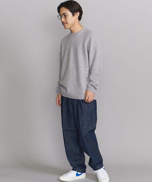 BEAUTY&YOUTH UNITED ARROWS（ビューティーアンドユースユナイテッドアローズ）の「BY スーパージーロン ウール ニット（ニット/セーター・メンズ・ライトグレー/ダークグリーン/ブラウン/ナチュラル/ホワイト・S/M/L/XL）」の6枚目の写真