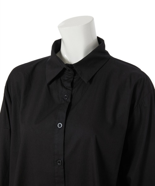 fifth calin（フィフスカラン）の「前後差裾デザインシャツワンピース（ワンピース・レディース・カーキ/ブラック・MEDIUM）」の11枚目の写真