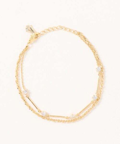 Phoebe（フィービィー）の「2ラインスキップビジューブレスレット（ブレスレット・レディース・イエローゴールド・FREE）」の5枚目の写真