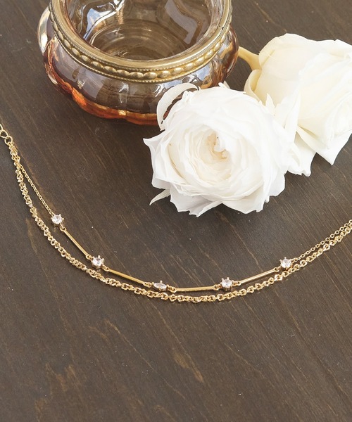 Phoebe（フィービィー）の「2ラインスキップビジューブレスレット（ブレスレット・レディース・イエローゴールド・FREE）」の6枚目の写真