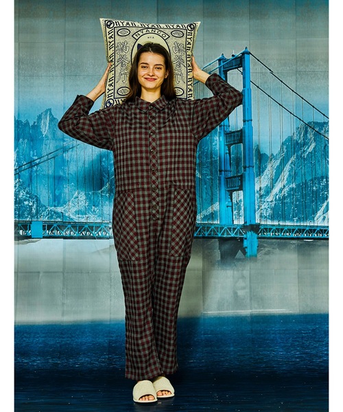 AlexanderLeeChang（アレキサンダーリーチャン）の「CHECK ALL IN ONE 21（サロペット/オーバーオール・メンズ・ブラウン/ブルー/バーガンディー・2/3）」の13枚目の写真