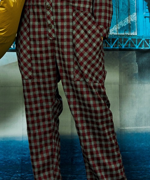 AlexanderLeeChang（アレキサンダーリーチャン）の「CHECK ALL IN ONE 21（サロペット/オーバーオール・メンズ・ブラウン/ブルー/バーガンディー・2/3）」の7枚目の写真