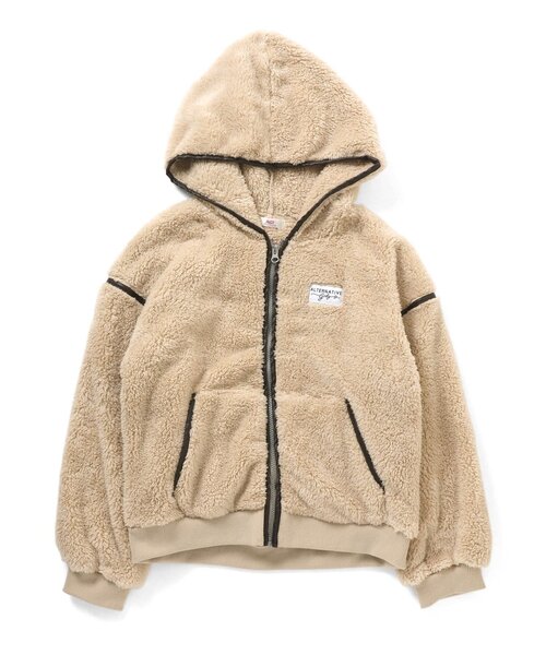 algy（アルジー）の「パイピングボアパーカー（パーカー・キッズ・アイボリー/ベージュ/サックスブルー・MEDIUM/XX-SMALL/X-SMALL/XXX-SMALL/SMALL）」の4枚目の写真