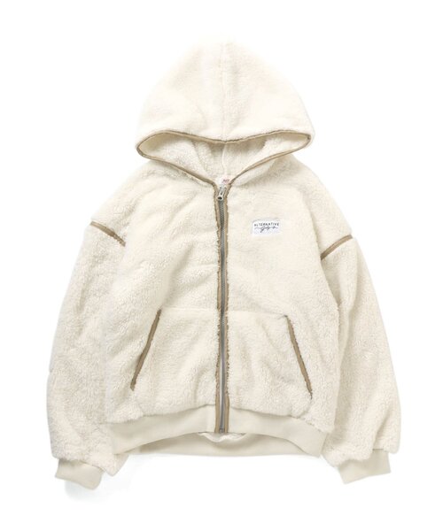 algy（アルジー）の「パイピングボアパーカー（パーカー・キッズ・アイボリー/ベージュ/サックスブルー・MEDIUM/XX-SMALL/X-SMALL/XXX-SMALL/SMALL）」の7枚目の写真