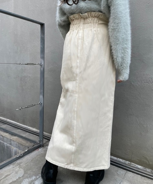 one after another NICE CLAUP(ワンアフターアナザーナイスクラップ)の「美シルエットでスタイルアップして履ける。ハイウエストタイトスカート(スカート・レディース・ブラック/アイボリー/ダークインディゴブルー/ブラウン系その他・SMALL/MEDIUM)」の14枚目の写真