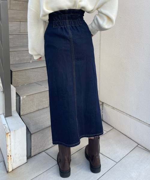 one after another NICE CLAUP(ワンアフターアナザーナイスクラップ)の「美シルエットでスタイルアップして履ける。ハイウエストタイトスカート(スカート・レディース・ブラック/アイボリー/ダークインディゴブルー/ブラウン系その他・SMALL/MEDIUM)」の13枚目の写真
