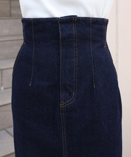 one after another NICE CLAUP(ワンアフターアナザーナイスクラップ)の「美シルエットでスタイルアップして履ける。ハイウエストタイトスカート(スカート・レディース・ブラック/アイボリー/ダークインディゴブルー/ブラウン系その他・SMALL/MEDIUM)」の8枚目の写真