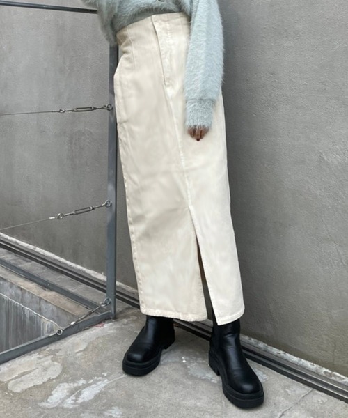 one after another NICE CLAUP(ワンアフターアナザーナイスクラップ)の「美シルエットでスタイルアップして履ける。ハイウエストタイトスカート(スカート・レディース・ブラック/アイボリー/ダークインディゴブルー/ブラウン系その他・SMALL/MEDIUM)」の11枚目の写真