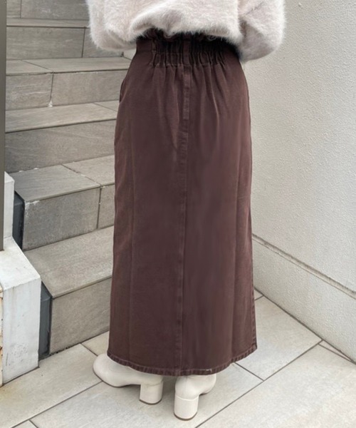 one after another NICE CLAUP(ワンアフターアナザーナイスクラップ)の「美シルエットでスタイルアップして履ける。ハイウエストタイトスカート(スカート・レディース・ブラック/アイボリー/ダークインディゴブルー/ブラウン系その他・SMALL/MEDIUM)」の15枚目の写真