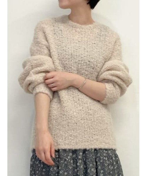 BEARDSLEY（ビアズリー）の「イタリーヤーンプルオーバー（ニット/セーター・レディース・アイボリー/キャメル・FREE）」の6枚目の写真