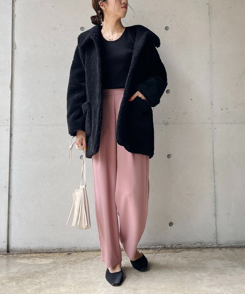 CAPRICIEUX LE'MAGE（カプリシューレマージュ）の「ウールボアジャケット（ブルゾン・レディース・ブラック/ホワイト系その他・FREE）」の19枚目の写真