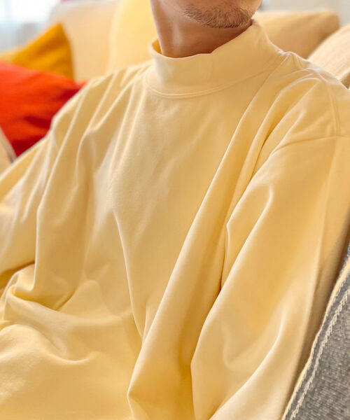 GLOSTER（グロスター）の「【GLOSTER/グロスター】ミリタリースムース モックネックカットソー（Tシャツ/カットソー・メンズ・ベージュ/チャコールグレー/アイボリー・LARGE/MEDIUM）」の5枚目の写真