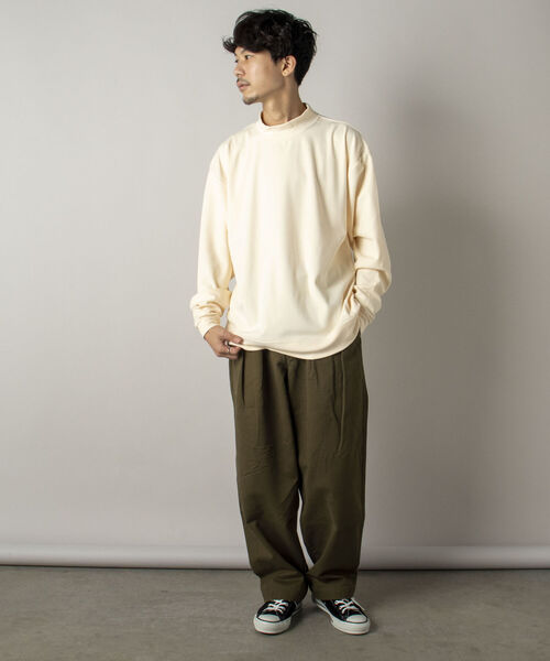 GLOSTER（グロスター）の「【GLOSTER/グロスター】ミリタリースムース モックネックカットソー（Tシャツ/カットソー・メンズ・ベージュ/チャコールグレー/アイボリー・LARGE/MEDIUM）」の6枚目の写真