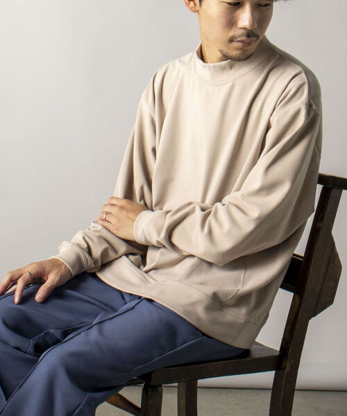 GLOSTER（グロスター）の「【GLOSTER/グロスター】ミリタリースムース モックネックカットソー（Tシャツ/カットソー・メンズ・ベージュ/チャコールグレー/アイボリー・LARGE/MEDIUM）」の18枚目の写真