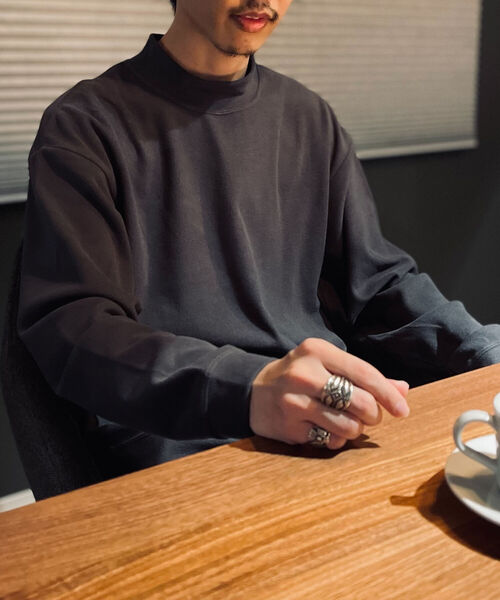 GLOSTER（グロスター）の「【GLOSTER/グロスター】ミリタリースムース モックネックカットソー（Tシャツ/カットソー・メンズ・ベージュ/チャコールグレー/アイボリー・LARGE/MEDIUM）」の21枚目の写真