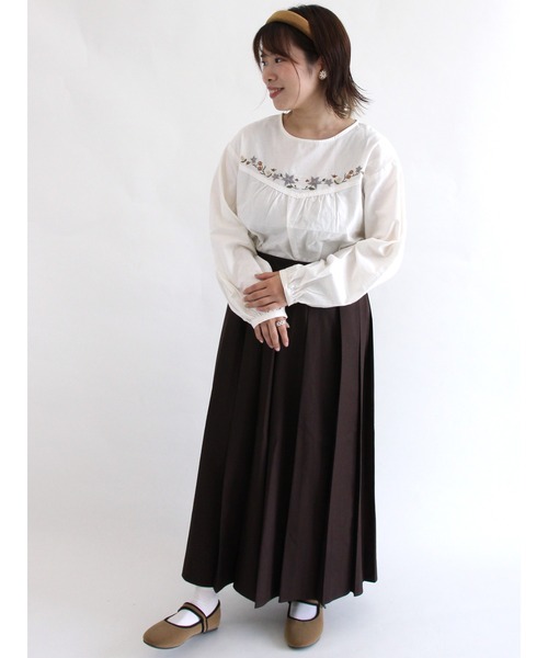 ehka sopo（エヘカソポ）の「ヨーク刺繍ブラウス（シャツ/ブラウス・レディース・オフホワイト/キナリ/ブラウン・ﾌﾘ-）」の7枚目の写真