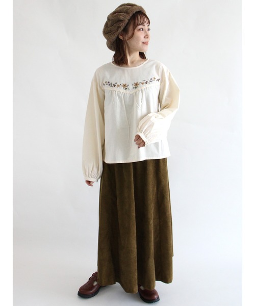 ehka sopo（エヘカソポ）の「ヨーク刺繍ブラウス（シャツ/ブラウス・レディース・オフホワイト/キナリ/ブラウン・ﾌﾘ-）」の11枚目の写真