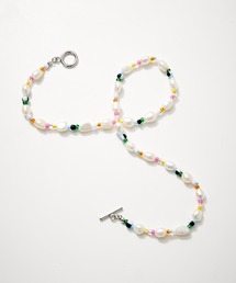 【LES BIJOUX】マルチカラー淡水パールネックレス