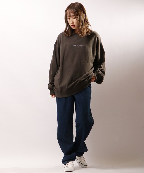 VISION STREET WEAR（ヴィジョンストリートウェア）の「VISION STREET WEAR 恐竜＆スケボー刺繍 裏毛クルーネックスウェットトレーナー（スウェット・メンズ・ホワイト/チャコール/パープル/チャコールグレー/アイボリー/グリーン・M/LL/L）」の19枚目の写真