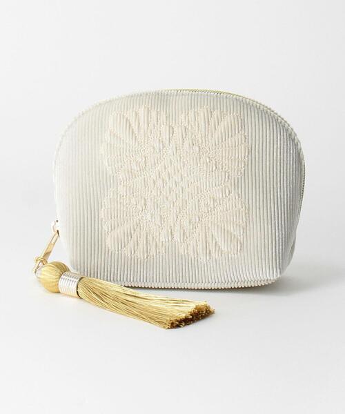 THE STATION STORE（ザ ステーション ストア）の「＜cache cache（カシュカシュ）＞刺繍コーデュロイ タッセルポーチ（ポーチ・レディース・オフホワイト/マスタード/コバルトブルー・FREE）」の2枚目の写真