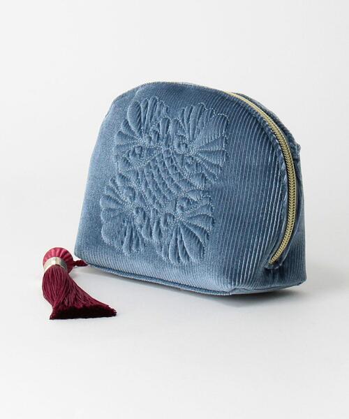 THE STATION STORE（ザ ステーション ストア）の「＜cache cache（カシュカシュ）＞刺繍コーデュロイ タッセルポーチ（ポーチ・レディース・オフホワイト/マスタード/コバルトブルー・FREE）」の4枚目の写真