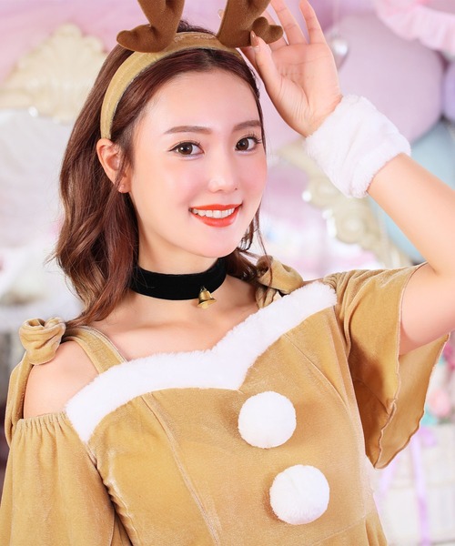 BODYLINE（ボディライン）の「【クリスマス/トナカイコスプレ】オフショルダーワンピース 5点セット（コスチューム/パーティーグッズ・レディース・その他・2L/M/L/S）」の3枚目の写真