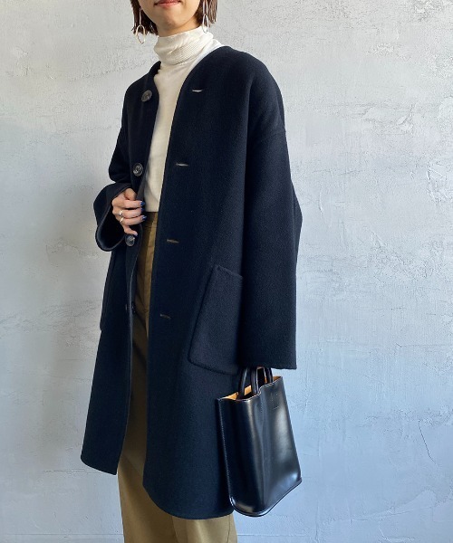 LE GLAZIK（ルグラジック）の「[LE GLAZIK/ル グラジック] リバーシブル ノーカラーウールコート（ノーカラーコート・レディース・ブラック/ベージュ・36）」の19枚目の写真