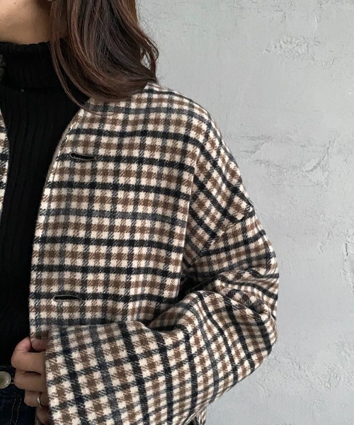 LE GLAZIK（ルグラジック）の「[LE GLAZIK/ル グラジック] リバーシブル ノーカラーウールコート（ノーカラーコート・レディース・ブラック/ベージュ・36）」の10枚目の写真