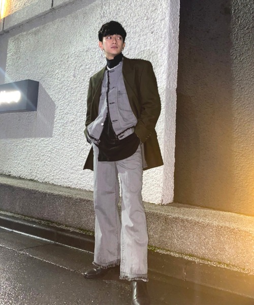 EDWIN（エドウィン）の「【ZOZO限定】　Nocty×EDWINコラボ　フリンジワイドフレアパンツ（デニムパンツ・メンズ・ブラック/グレー・SMALL/LARGE/MEDIUM）」の5枚目の写真