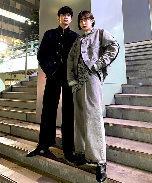 EDWIN（エドウィン）の「【ZOZO限定】　Nocty×EDWINコラボ　フリンジワイドフレアパンツ（デニムパンツ・メンズ・ブラック/グレー・SMALL/LARGE/MEDIUM）」の6枚目の写真