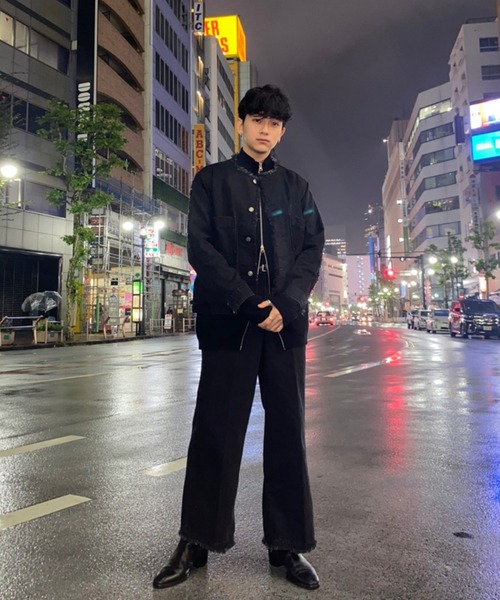 EDWIN（エドウィン）の「【ZOZO限定】　Nocty×EDWINコラボ　フリンジワイドフレアパンツ（デニムパンツ・メンズ・ブラック/グレー・SMALL/LARGE/MEDIUM）」の8枚目の写真