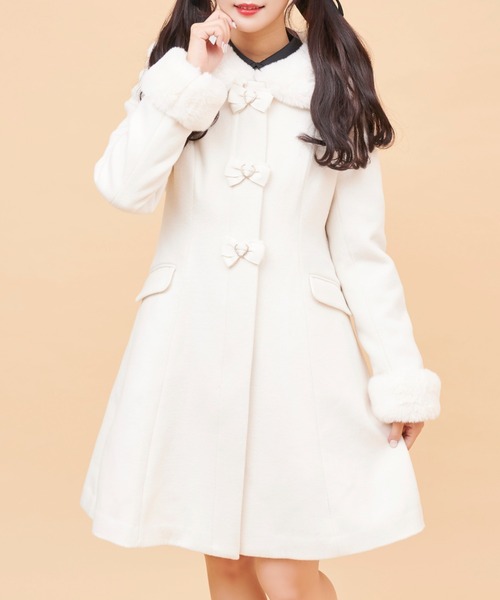 Secret Honey(シークレットハニー)の「リボン付きファー襟コート(その他アウター・レディース・ブラック/グレー/オフホワイト・MEDIUM)」の22枚目の写真