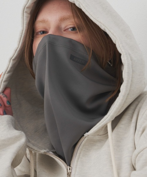 AIVER（アイバー）の「AIVER　ジャージネックガードマスク（ネックウォーマー/スヌード・メンズ・グレー/チャコールグレー/ブラック・FREE）」の3枚目の写真